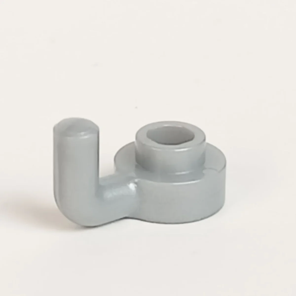Plate 1 x 1 round with 90 degree elbow bar, ascending in Gray, Steel