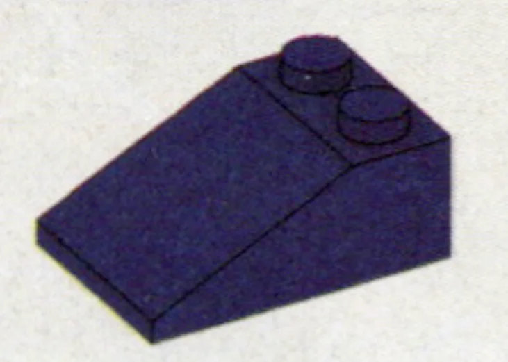 Slope 33 2 x 3 w/ Studs on Top in Purple, Rich