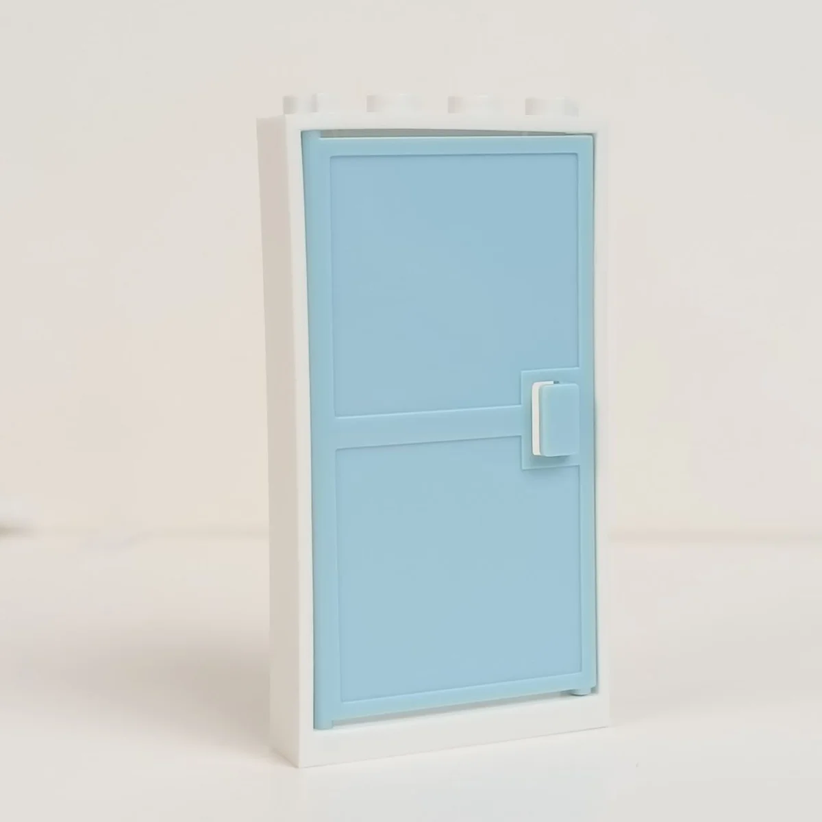 Door 1 x 6 x 4 assembly (white frame and Blue, deep pastel door) in Multicolored