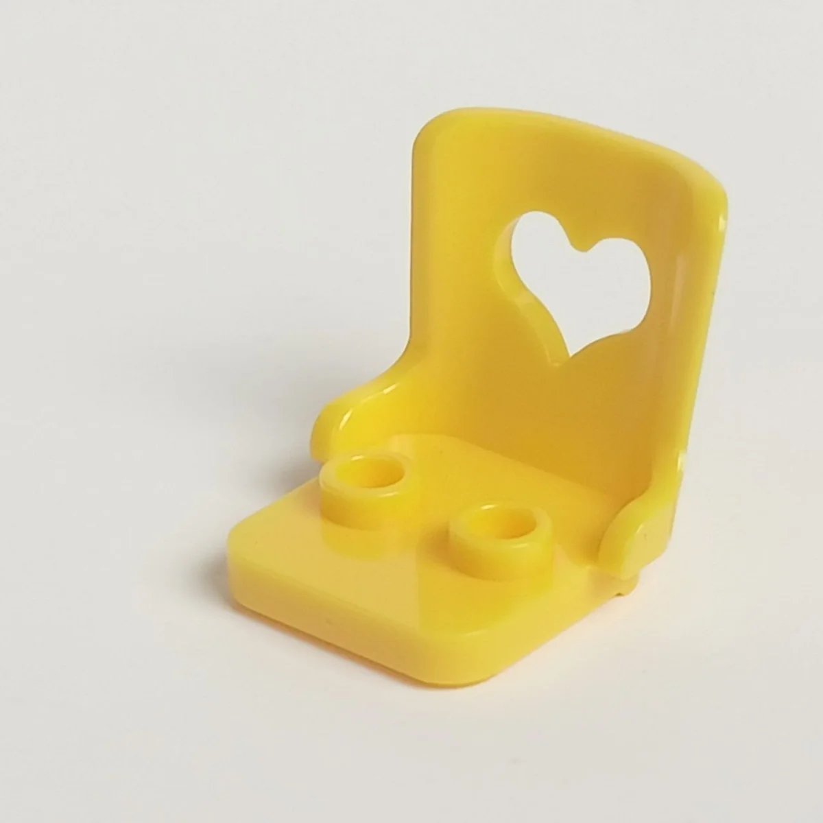 2 x 2 seat with 2 stud seat and heart shaped hole on the backrest in Yellow, Lemon