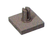 Tile 2 x 2 with vertical axle pin Connector in Gray, Dark (Metallic)
