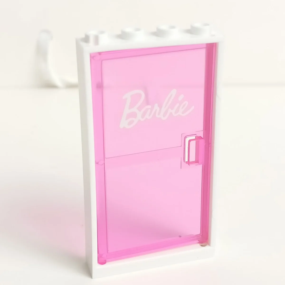 Door 1 x 6 x 4 with door with a white "BARBIE" pattern in Multicolored