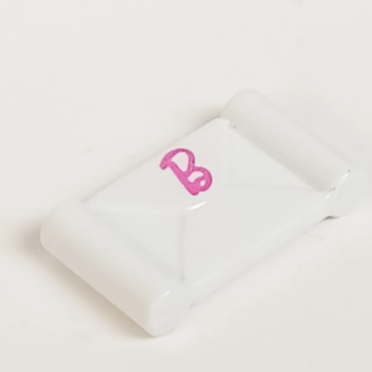 letter with handlebars, barbie pink logo in White