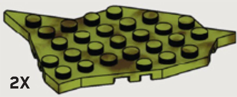 Plate 7 x 8 irregular in Green, Medium (Camo)