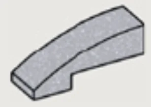 Slope brick 33 1 x 3 curved slope in Gray, Steel