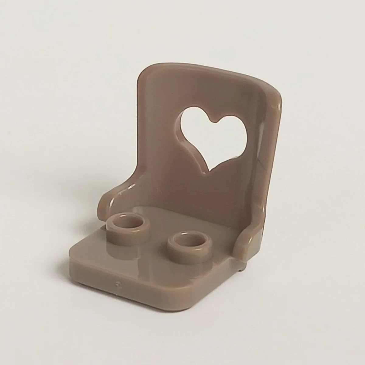 2 x 2 seat with 2 stud seat and heart shaped hole on the backrest in Brown, Teak