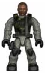 Figure, TERM: Resistance, gray fatigues, bald, dark skin