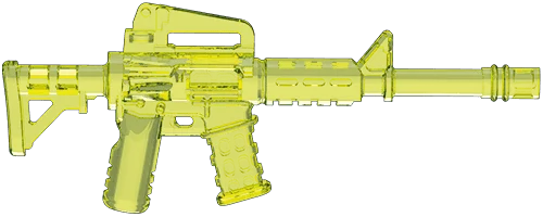 Melee: Combat Knife w/ Triple Diamond Detail on Handle & Slot for Peg Attachment in Yellow (Translucent)
