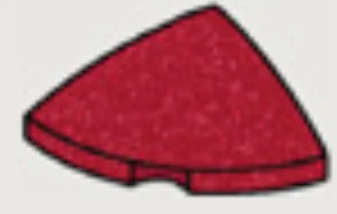 TIle 2 x 1 x 2 corner round, low dome in Red, Dark (Flake)