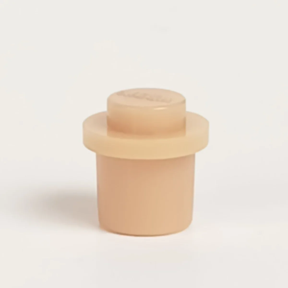 Plate 1 x 1 round on tall, slightly narrow base in Brown, Light Tan