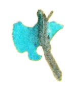 Weapon, Melee: axe, spectral with trans-blue blade in Cyan (Translucent)