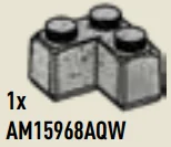 Brick 2 x 2 corner stone in Gray, Light (Camo)