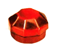 Tile 1 x 1 octagonal facet in Red, Ruby (Translucent)