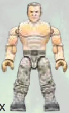 Figure, Predator: Dutch, mud-streaked torso, camo pants