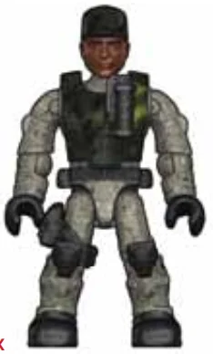 Figure, TERM: Resistance, gray fatigues, black cap, dark skin