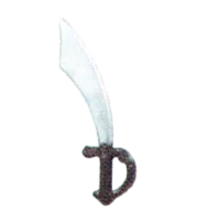 Weapon, Melee: cutlass with dark brown hand guard in Brown, Dark