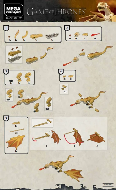 Instruction booklet for GMP01 Game of Thrones Viserion