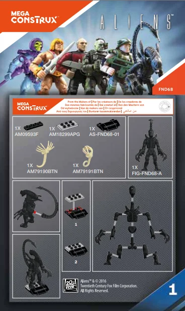 Instruction booklet for FND68 Xenomorph
