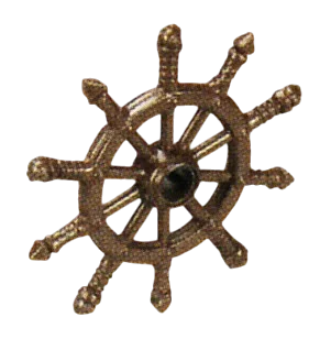 Wheel, Steering: ship in Brown, Dark