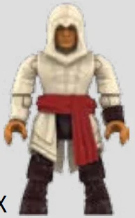 Figure, AC: Desmond Miles, white robe, red sash, brown leggings