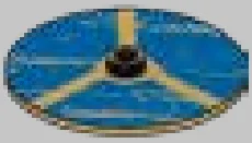 Weapon, Armor: Viking shield, blue field divided by tan border in Beige, Light Olive Drab