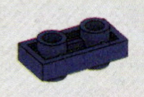Plate 1 x 2 Connector: male:male in Purple, Rich