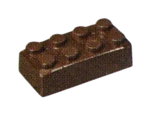 Brick 2 x 4 stone in Brown, Dark