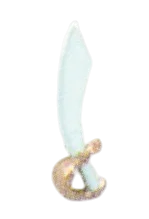 Weapon, Melee: sword, cutlass with gold handguard in Silver, Dull