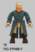 Figure, Viking: male, bald, red beard, blue longcoat