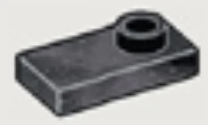 Plate 1 x 2 with one stud, offset in Gray, Dark (Metallic Camo)