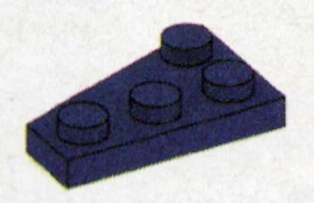 Plate 2 x 3 wedge, right in Purple, Rich