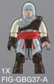 Ezio, red markings on the robes, red sash, painted eyes