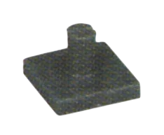 Tile 2 x 2 with vertical axle pin Connector in Gray, Graphite (Metallic)