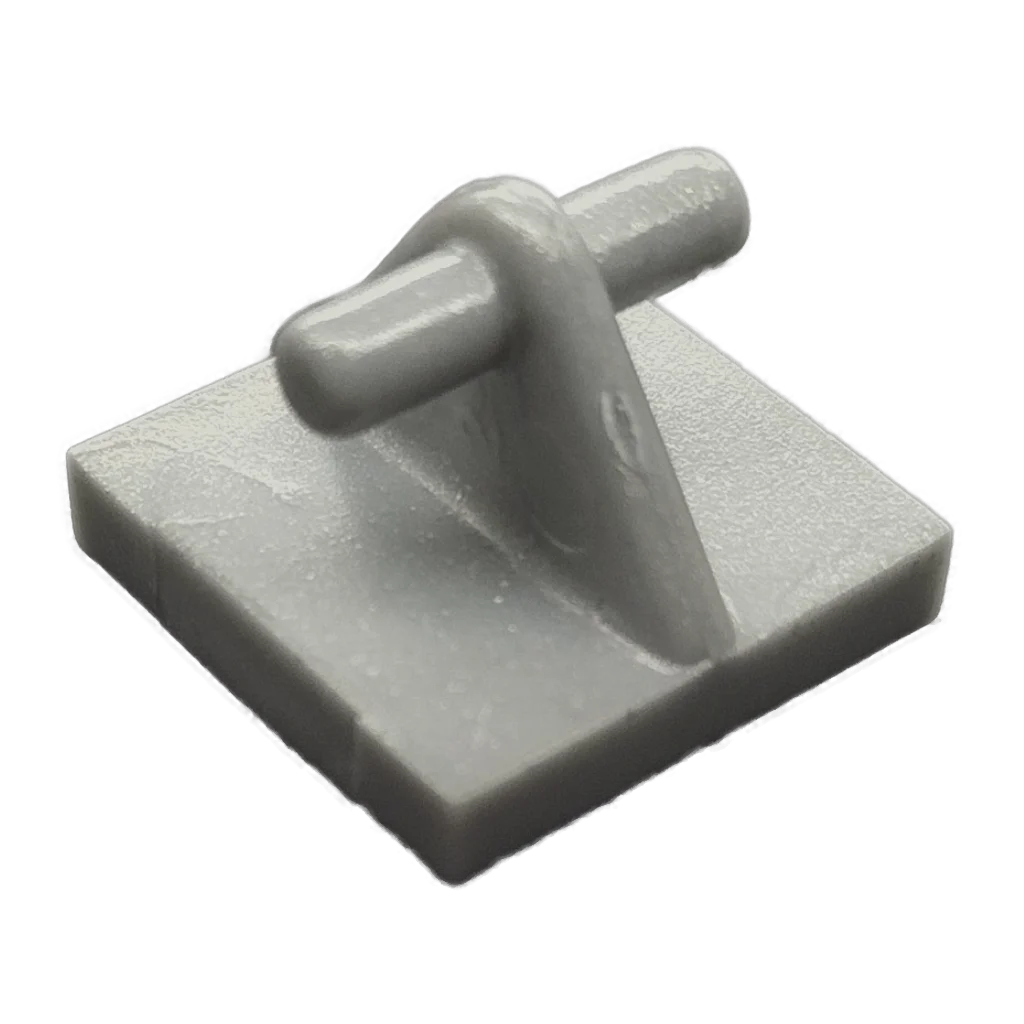 Tile 2 x 2 with raised horizontal bar, type 01 in Metal, Silver (Metallic)