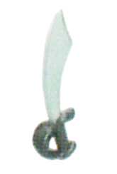 Weapon, Melee: sword, cutlass with black hand guard in Silver (Metallic)
