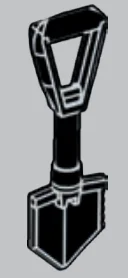 Tool: shovel, entrenching tool, modern in Copper (Metallic)