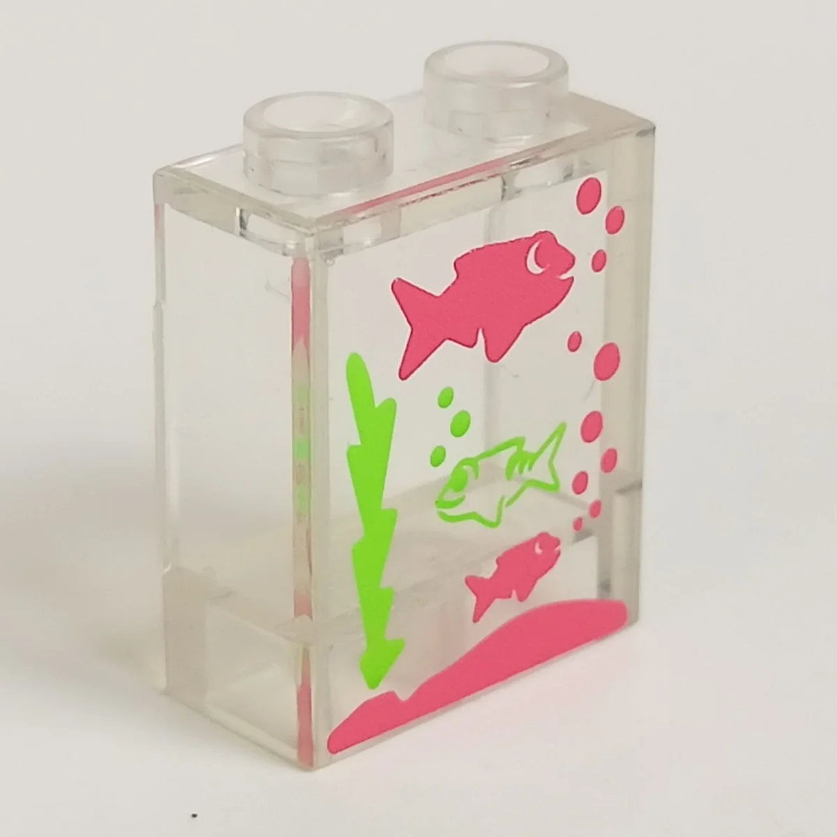 Panel 2 x 2 x 1 rich, pink and green, spring fish tank pattern in Clear (Translucent)