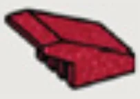 Slope brick 1 x 1 with rear overhang in Red, Dark (Flake)