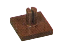 Tile 2 x 2 with vertical axle pin Connector in Brown, Dark