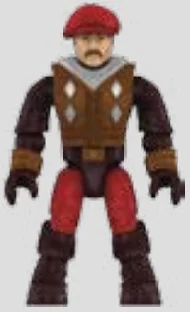 Figure, AC: Borgia guard, brown mustache and vest, red leggings