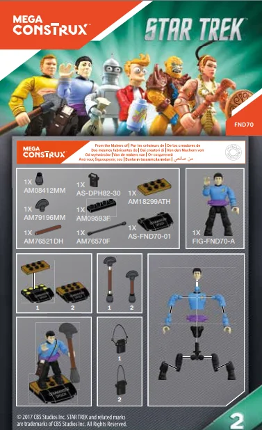 Instruction booklet for FND70 Commander Spock