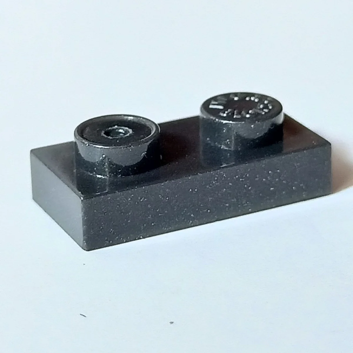 Plate 1 x 2 in Metal, Gunmetal (Metallic)