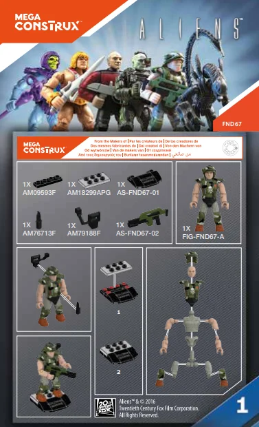 Instruction booklet for FND67 Colonial Marine